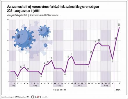 Diagram koronavírus fertőzöttek 0902