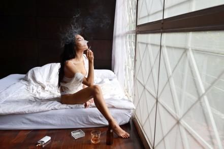Dohányzás nő szex